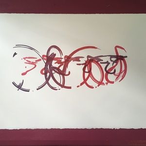 Raspberry Red and Purple Abstract Wall Art